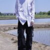 "PAINT" blue × silver paint terotero shirt
