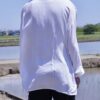 "PAINT" blue × silver paint terotero shirt