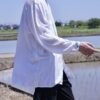 "PAINT" blue × silver paint terotero shirt