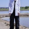 "PAINT" blue × silver paint terotero shirt