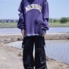 "ANARCHY" fade white spray × crush BORO sweat
