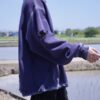 "ANARCHY" fade white spray × crush BORO sweat