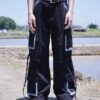 "ANARCHY" crush BORO long rope design techno pants