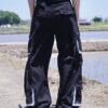 "ANARCHY" crush BORO long rope design techno pants