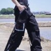 "ANARCHY" crush BORO long rope design techno pants