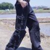 "ANARCHY" fade spray "BORO" custom crush tech pants