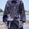 "ANARCHY × ラインストーン" cross motif BORO custom shirt