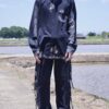 "銀箔ANARCHY" metallic silver foil remake shirt