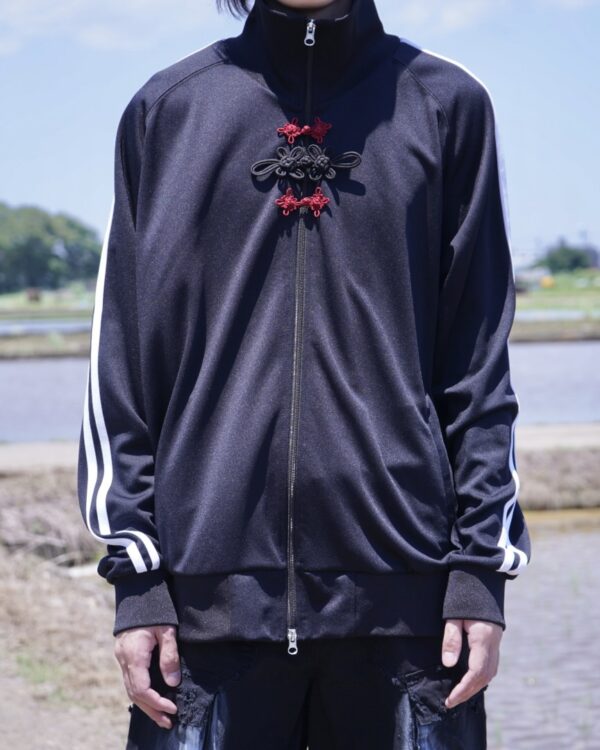 "CHINA × SPORTS" black × red China track jacket