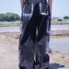 "ANARCHY" white spray "BORO" custom multi pocket tech pants