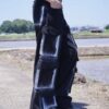 "ANARCHY" white spray "BORO" custom multi pocket tech pants