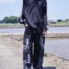 "CHINA × SPORTS" black × purple China track jacket
