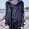 "CHINA × SPORTS" black × purple China track jacket