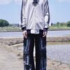 "CHINA × SPORTS" gray × navy China track jacket