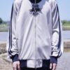 "CHINA × SPORTS" gray × navy China track jacket