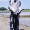 "CHINA × SPORTS" gray × navy China track jacket
