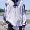 "CHINA × SPORTS" gray × navy China track jacket