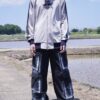 "CHINA × SPORTS" gray × navy China track jacket