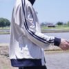 "CHINA × SPORTS" gray × navy China track jacket