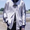 "CHINA × SPORTS" gray × navy China track jacket