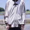 "CHINA × SPORTS" brown × white bi-color China track jacket