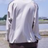 "CHINA × SPORTS" brown × white bi-color China track jacket