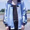 "CHINA × SPORTS" blue × pink China track jacket