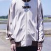 "CHINA × SPORTS" beige × blue China track jacket
