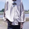 "CHINA × SPORTS" beige × blue China track jacket