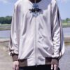"CHINA × SPORTS" beige × blue China track jacket