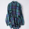 "BORO" green check hard crush BORO shirt