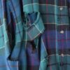 "BORO" green check hard crush BORO shirt