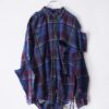 "BORO" purple check hard crush BORO shirt