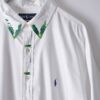 "PAINT" RalphLauren green × yellow green × navy paint shirt