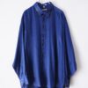 "PAINT" glossy blue body navy × violet paint shirt