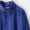 "PAINT" glossy blue body navy × violet paint shirt