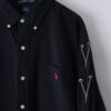 "LACE-UP" black × silver black lace-up shirt
