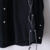 "LACE-UP" black × silver black lace-up shirt