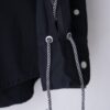 "LACE-UP" black × silver black lace-up shirt