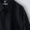 "LACE-UP" black × black fake leather lace-up shirt