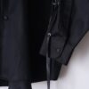 "LACE-UP" black × black fake leather lace-up shirt