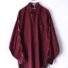 "LACE-UP" burgundy × black fake leather lace-up shirt