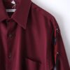 "LACE-UP" burgundy × black fake leather lace-up shirt