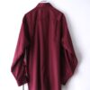 "LACE-UP" burgundy × black fake leather lace-up shirt