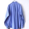 "LACE-UP" RalphLauren sax blue × black frill lace-up shirt