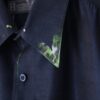 "PAINT" glossy navy body green × silver paint shirt