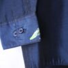 "PAINT" glossy navy body green × silver paint shirt
