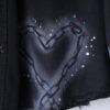 "ANARCHY × ラインストーン" star motif BORO custom shirt