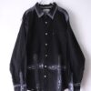 "ANARCHY × ラインストーン" cross motif BORO custom shirt