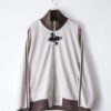 "CHINA × SPORTS" brown × white bi-color China track jacket
